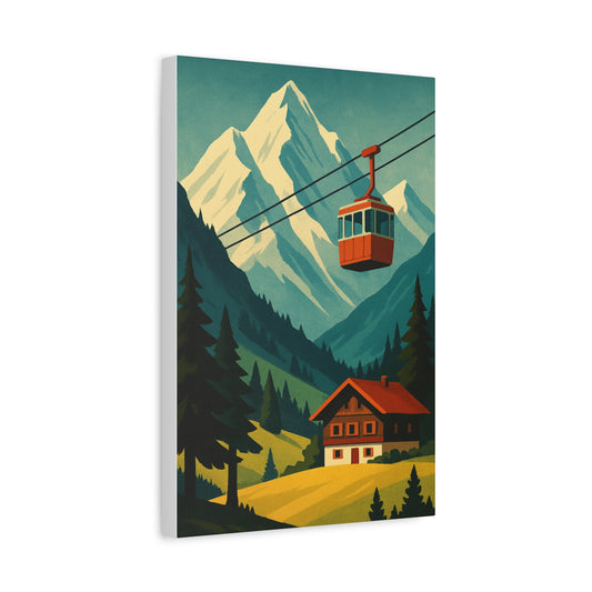 Stylish Matte Canvas Wall Art, Mountain Lodge Decor, Vintage Mountain Scene, Cabin Vibes, Nature Wall Decor, Perfect Gift for Nature Lovers