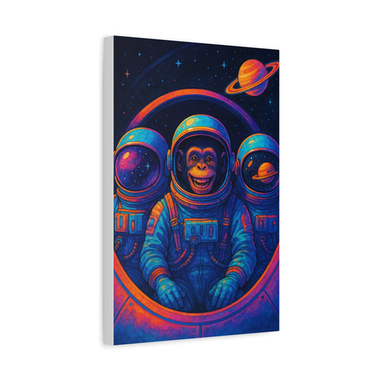 Astronaut Monkey Wall Art – Vibrant Space Exploration Print for Modern Home or Office