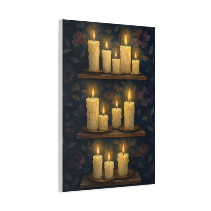 Candlelit Canvas Art Print, Cozy Home Decor, Wall Art for Relaxation, Gift for Friends and Family, Art for Living Room