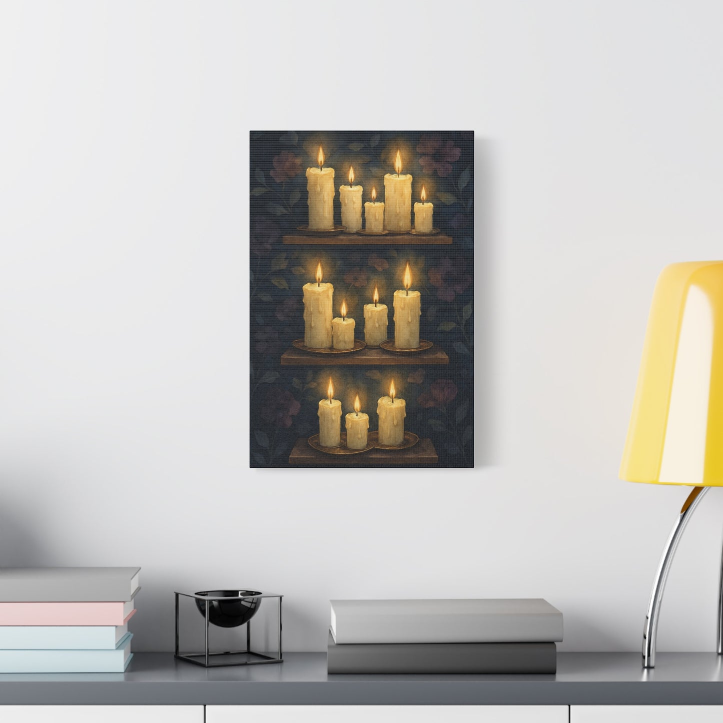 Candlelit Canvas Art Print, Cozy Home Decor, Wall Art for Relaxation, Gift for Friends and Family, Art for Living Room
