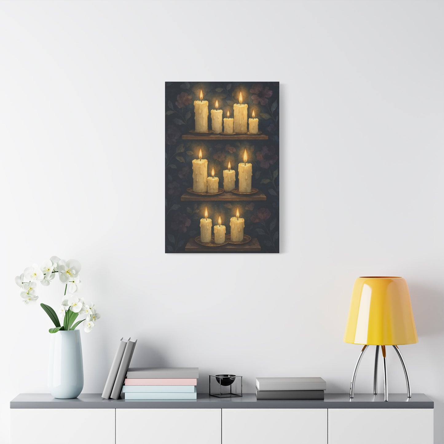 Candlelit Canvas Art Print, Cozy Home Decor, Wall Art for Relaxation, Gift for Friends and Family, Art for Living Room