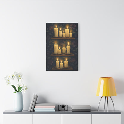 Candlelit Canvas Art Print, Cozy Home Decor, Wall Art for Relaxation, Gift for Friends and Family, Art for Living Room