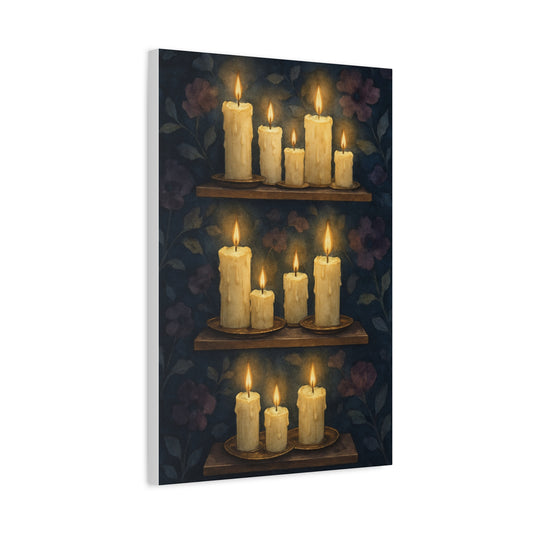 Candlelit Canvas Art Print, Cozy Home Decor, Wall Art for Relaxation, Gift for Friends and Family, Art for Living Room