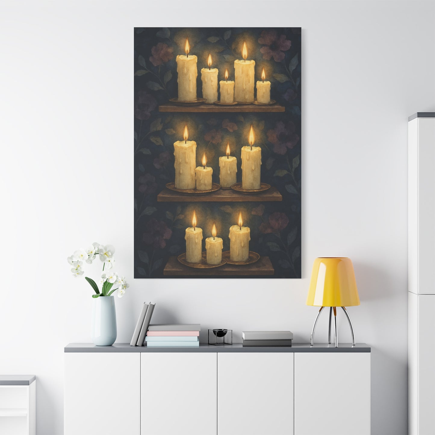 Candlelit Canvas Art Print, Cozy Home Decor, Wall Art for Relaxation, Gift for Friends and Family, Art for Living Room